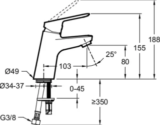 Смеситель для раковины Jacob Delafon Lucien E20849-CP